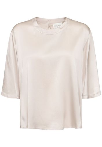 T-shirt In Raso Di Seta Stretch