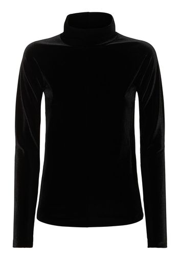 Top Collo Alto In Velluto Stretch