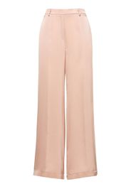 Stretch Silk Satin Wide Pants