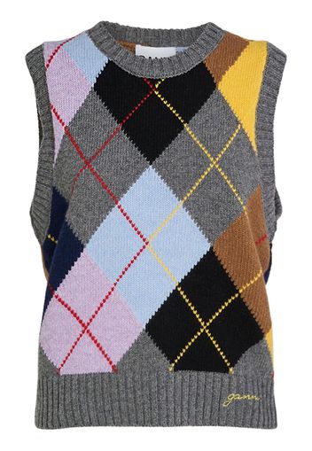 Gilet Harlequin In Maglia Di Misto Lana