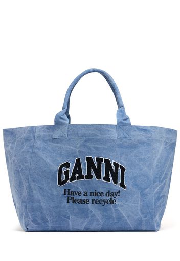 Borsa Shopping Xxl In Denim Washed