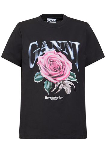 Rose Print Organic Cotton T-shirt