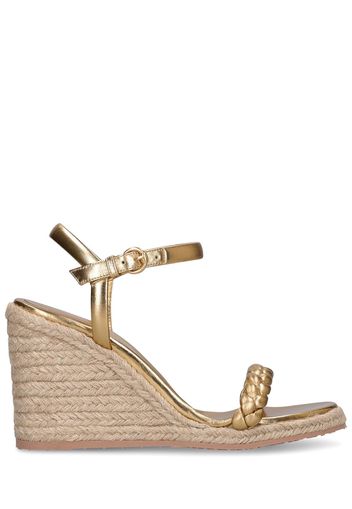 90mm Cruz Leather Espadrille Wedges