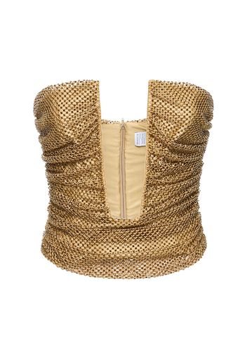 Top In Mesh Con Ricami Decorati