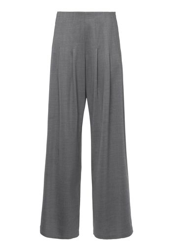 Stretch Wool Wide Pants