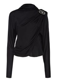 Draped Shiny Viscose Jersey Top