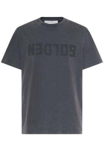 T-shirt In Jersey Di Cotone Distressed Con Logo