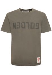 T-shirt In Jersey Di Cotone Distressed Con Logo