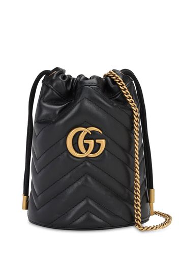 Borsa A Secchiello Mini "gg Marmont 2.0" In Pelle