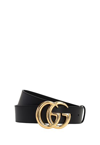 40mm Shiny Gg Buckle Leather Belt