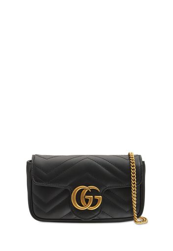 Borsa "super Mini Gg Marmont" In Pelle