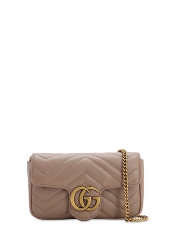 Borsa "super Mini Gg Marmont" In Pelle