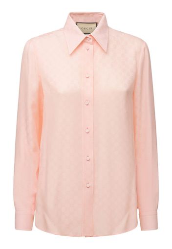 Gg Jacquard Silk Crepe Shirt