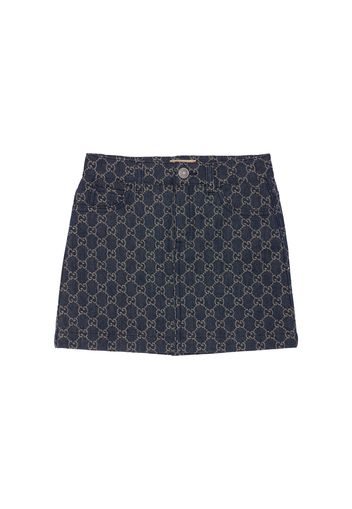 Gg Jacquard Organic Denim Skirt