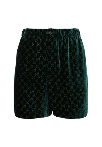 Shorts In Velluto Con Logo