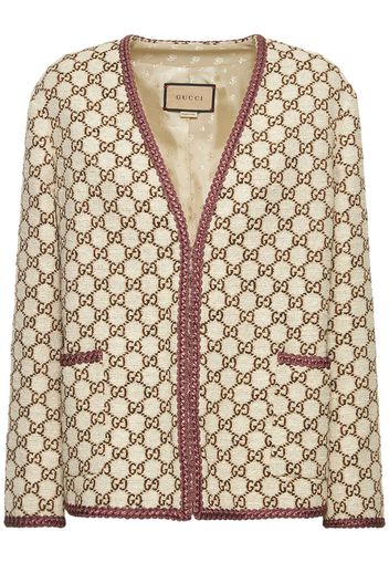 Maxi Gg Canvas Wool Blend Tweed Jacket