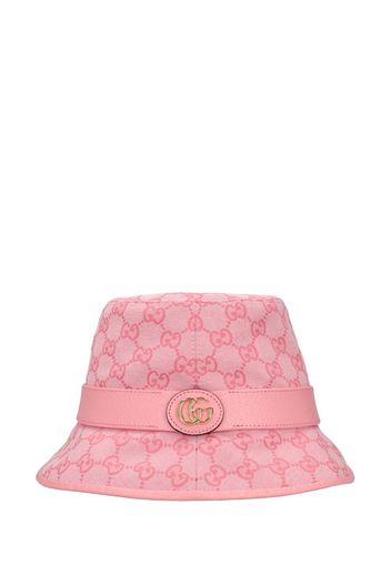 Cappello Bucket In Tela Di Misto Cotone Logo Gg