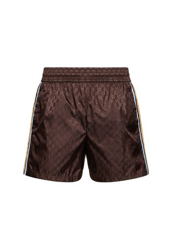 Gg Nylon Jacquard Swim Shorts