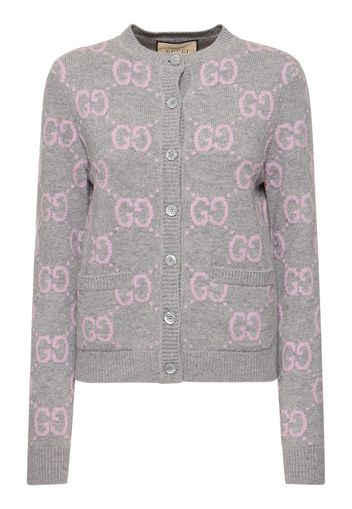 Gg Wool Crewneck Cardigan