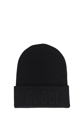 Embroidered Wool Knit Beanie