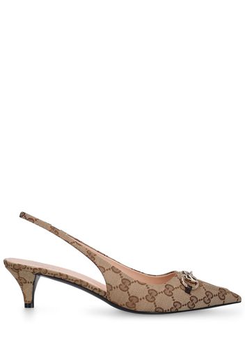 45mm Gg Canvas Slingback Pumps