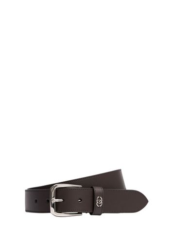 3.5cm Squared Buckle Leather Belt