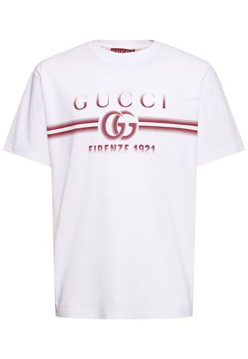 T-shirt Gucci In Jersey Di Cotone Con Stampa