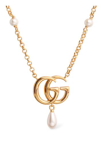 Gg Marmont Brass Pendant Necklace