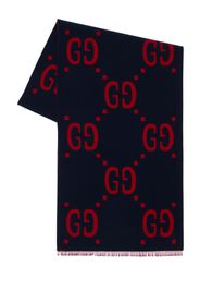 Sciarpa "gg" In Lana E Seta Jacquard