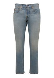 Jeans Tapered Fit In Denim Di Cotone