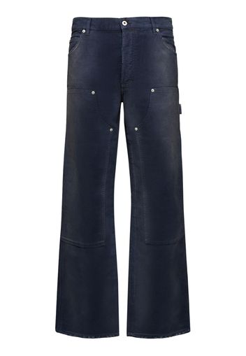 Pantaloni Carpenter In Tela Di Cotone Distressed