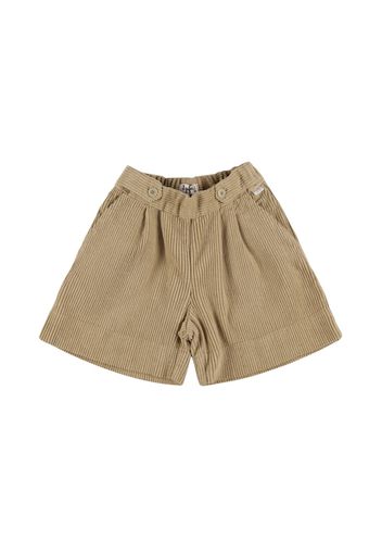 Shorts In Velluto Di Misto Cotone