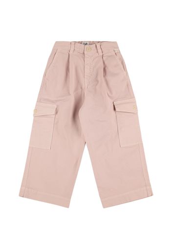 Pantaloni Cargo In Gabardina Di Cotone Stretch