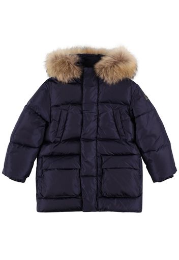 Parka Imbottito In Nylon Con Cappuccio