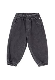 Pantaloni In Cotone Stretch Effetto Denim