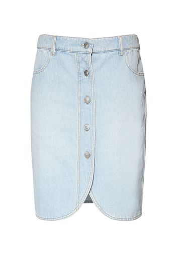 Vaila Stonewashed Cotton Denim Skirt