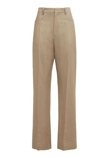 Pantaloni Vita Alta Le Pantalon Sauge In Lino