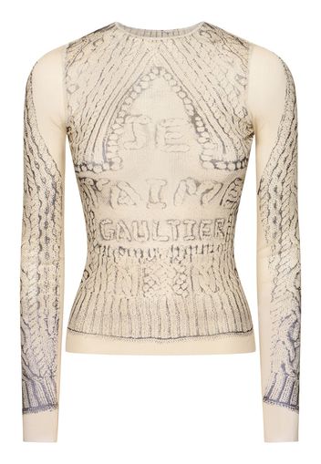 Top In Mesh Stampato Pull Je T'aime