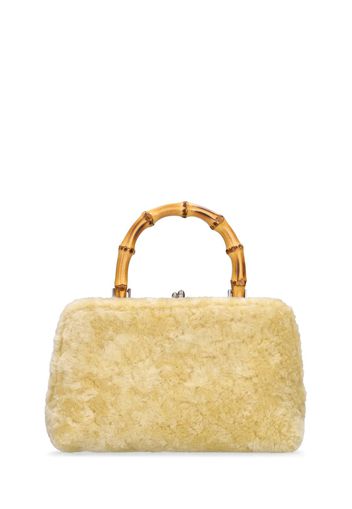 Mini Goji Shearling Top Handle Bag