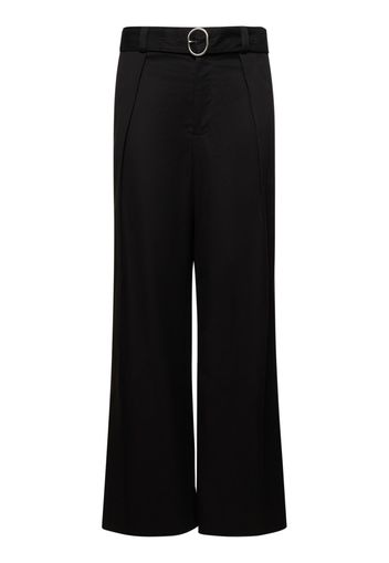 Pantaloni Relaxed Fit In Gabardina Di Cotone