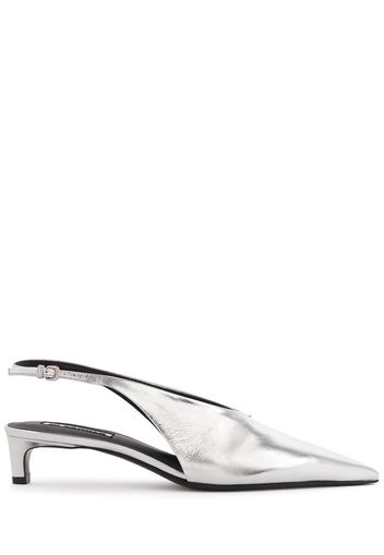 35mm Metallic Leather Slingbacks