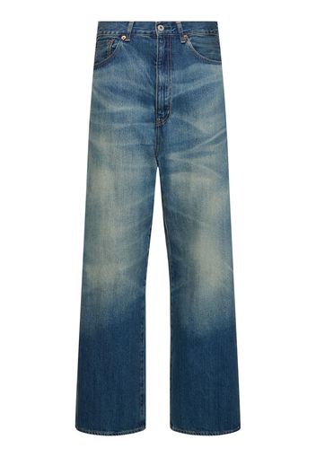 Cotton Selvedge Denim Wide Jeans