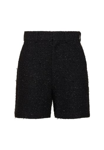 Cotton Blend Tweed Shorts