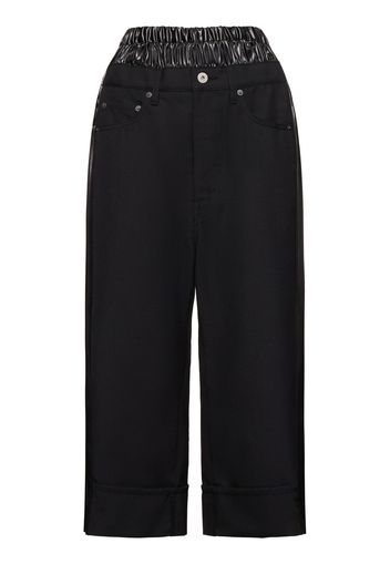 Wool Blend Serge & Satin Pants