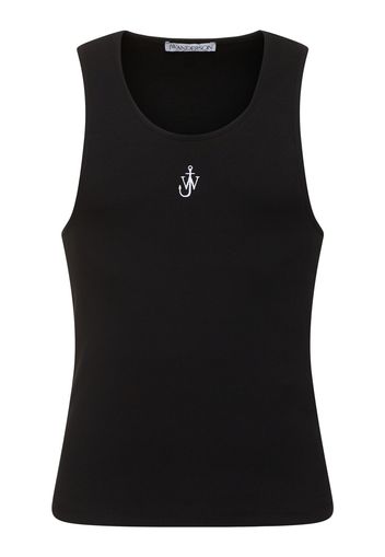 Tank Top In Cotone Stretch Con Logo Ricamato