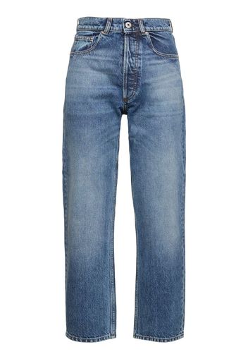 Jeans Cropped Dritti In Denim