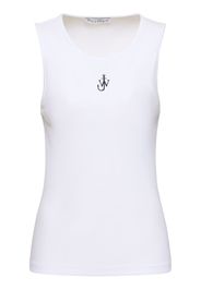 Tank Top In Cotone Stretch Con Logo