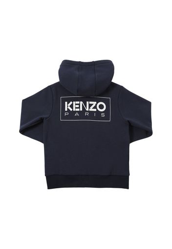 Felpa In Cotone Con Zip E Logo