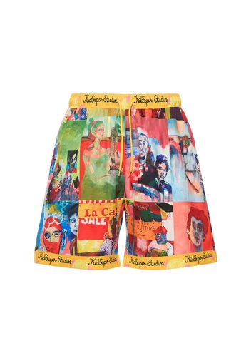 Shorts In Raso Stampato Patchwork