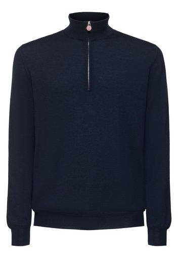 Maglia In Misto Cashmere Con Mezza Zip